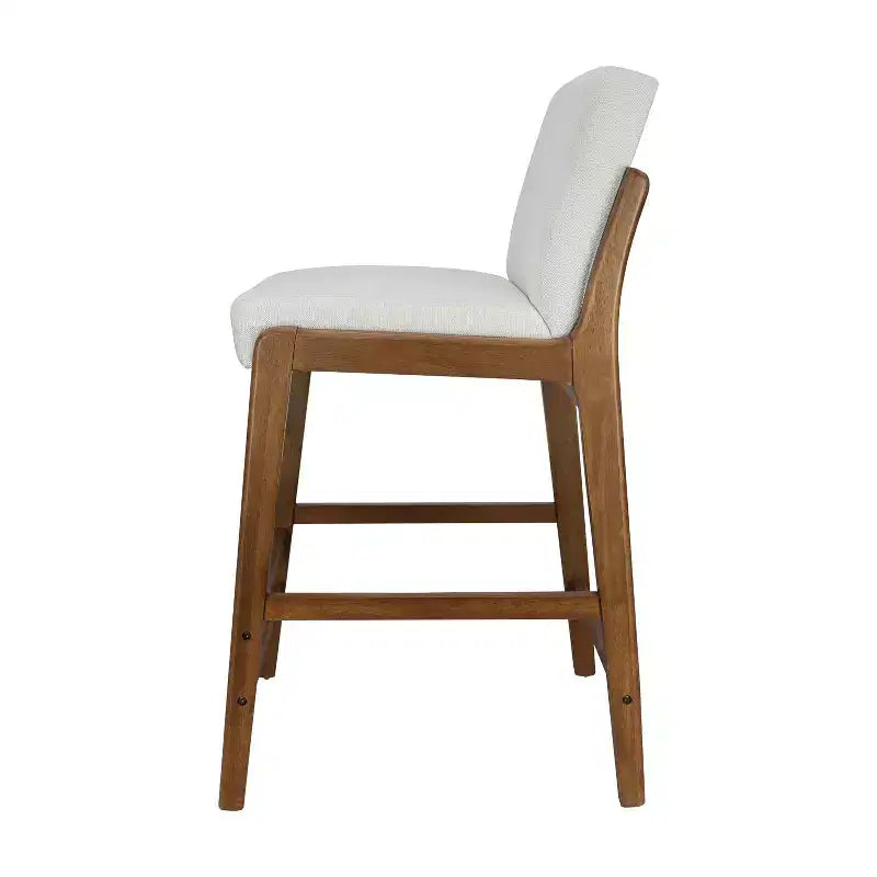 Christopher Knight Home Yvette Mid-Century Modern Rubberwood Upholstered Bar Stools (Set of 4)