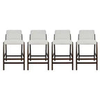 Christopher Knight Home Yvette Mid-Century Modern Rubberwood Upholstered Bar Stools (Set of 4)