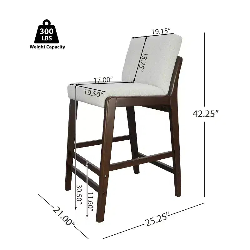 Christopher Knight Home Yvette Mid-Century Modern Rubberwood Upholstered Bar Stools (Set of 4)