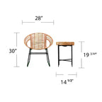 Alandhra Indoor/Outdoor Bistro - Set of 3 - Natural - SEI