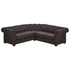 Cartia Linen L-Shaped Sectional Sofa - Dark Grey - iNSPIREQ