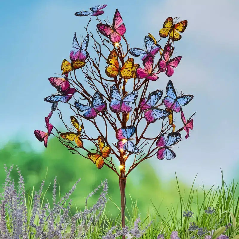 The Lakeside Collection Swaying Solar Butterfly Lights -