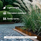 Worth Galvanized Steel Landscape Edging Roll with 16 Stakes, 8 x 50', Rust