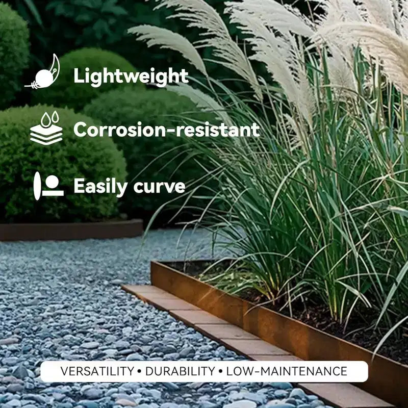 Worth Galvanized Steel Landscape Edging Roll with 16 Stakes, 8 x 50', Rust
