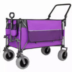Multi-Functional Push-Pull Wagon with Canopy & 9x4 Beach Tires, Rotating Handle, 480 lbs 300L Capacity
