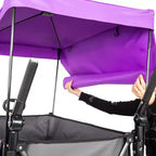 Multi-Functional Push-Pull Wagon with Canopy & 9x4 Beach Tires, Rotating Handle, 480 lbs 300L Capacity