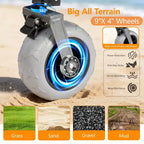 Multi-Functional Push-Pull Wagon with Canopy & 9x4 Beach Tires, Rotating Handle, 480 lbs 300L Capacity