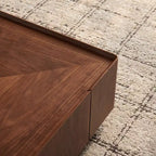 GDFStudio Ravelle 35-Inch Wood Square Coffee Table with 2 Drawers