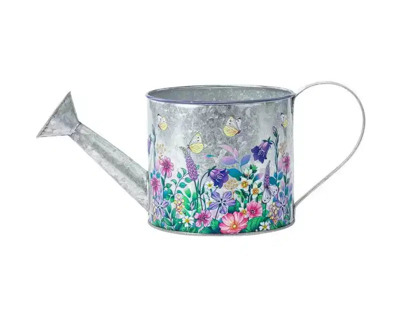 Napco Imports Indoor Outdoor Plant Succulent Herb Flower Pot 5 Inch Metal Butterfly Garden Watering Can