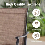 GDFStudio Aiko Modern Metal Patio Swivel Dining Chairs with Padded Textilene Fabric (Set of 2)