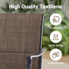 GDFStudio Aiko Modern Metal Patio Swivel Dining Chairs with Padded Textilene Fabric (Set of 2)