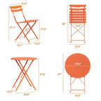 3-Piece Folding Patio Bistro Set,Metal Indoor/Outdoor Furniture Table & 2 Chairs,No Assembly Needed, Perfect for Balcony, Yard & Garden