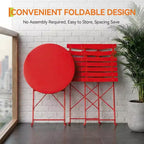3-Piece Folding Patio Bistro Set,Metal Indoor/Outdoor Furniture Table & 2 Chairs,No Assembly Needed, Perfect for Balcony, Yard & Garden