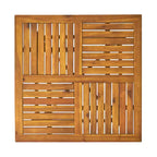 ModernLuxe Outdoor Dining Sets, Acacia Wood 5pcs Patio Bistro Set, Conversation Chat Set with Accent Armchairs