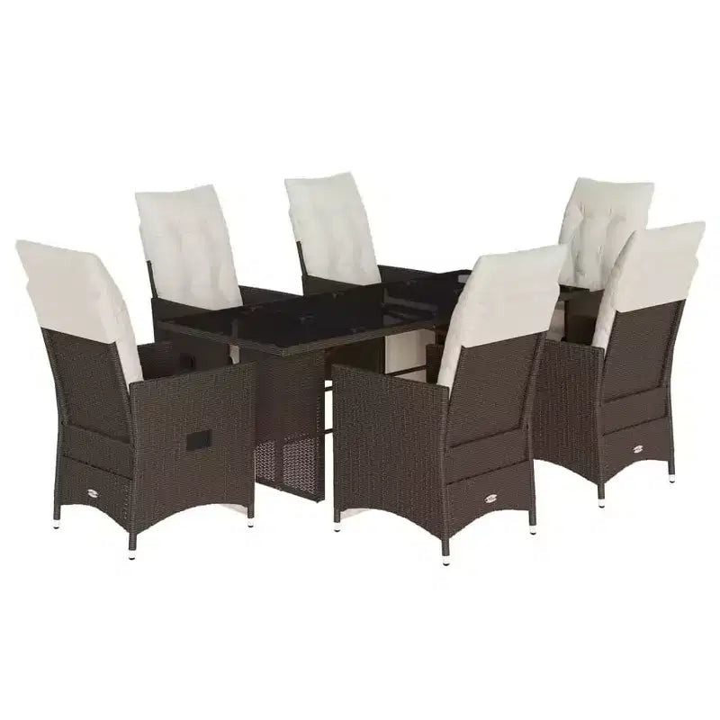 vidaXL Patio Bistro Set with Cushions Poly Rattan