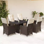 vidaXL Patio Bistro Set with Cushions Poly Rattan