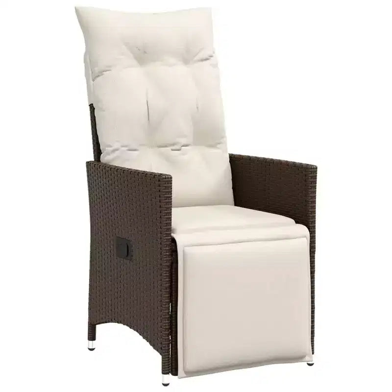vidaXL Patio Bistro Set with Cushions Poly Rattan
