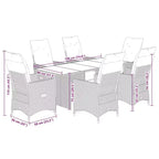 vidaXL Patio Bistro Set with Cushions Poly Rattan