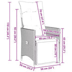 vidaXL Patio Bistro Set with Cushions Poly Rattan