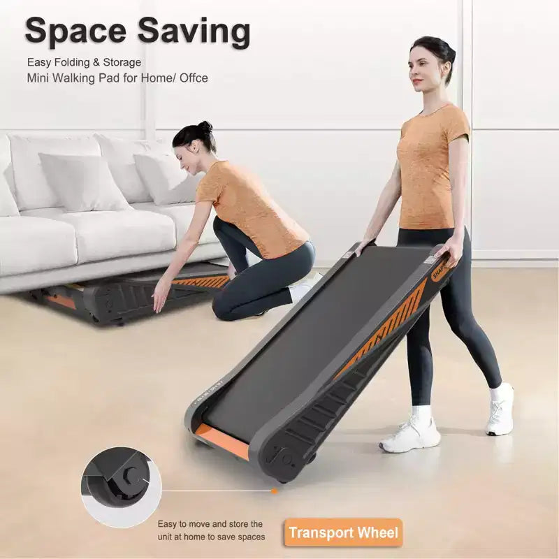 NAYSAYE Under Desk Walking Pad with 8% Incline, Compact Home Exercise Treadmill for Small Spaces, Black, 37.8*22*6.7