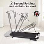 NAYSAYE Foldable Home Treadmill, Multifunctional Exercise Equipment for Walking and Running Fitness, Gray, 49.2*23.6*42.9