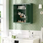 Wall Mounted Bathroom Cabinet Double Door Over Toilet Storage Cabinet with Adjustable Shelves Wall Organizer for Bathroom Kitchen Laundry Room Bedroom