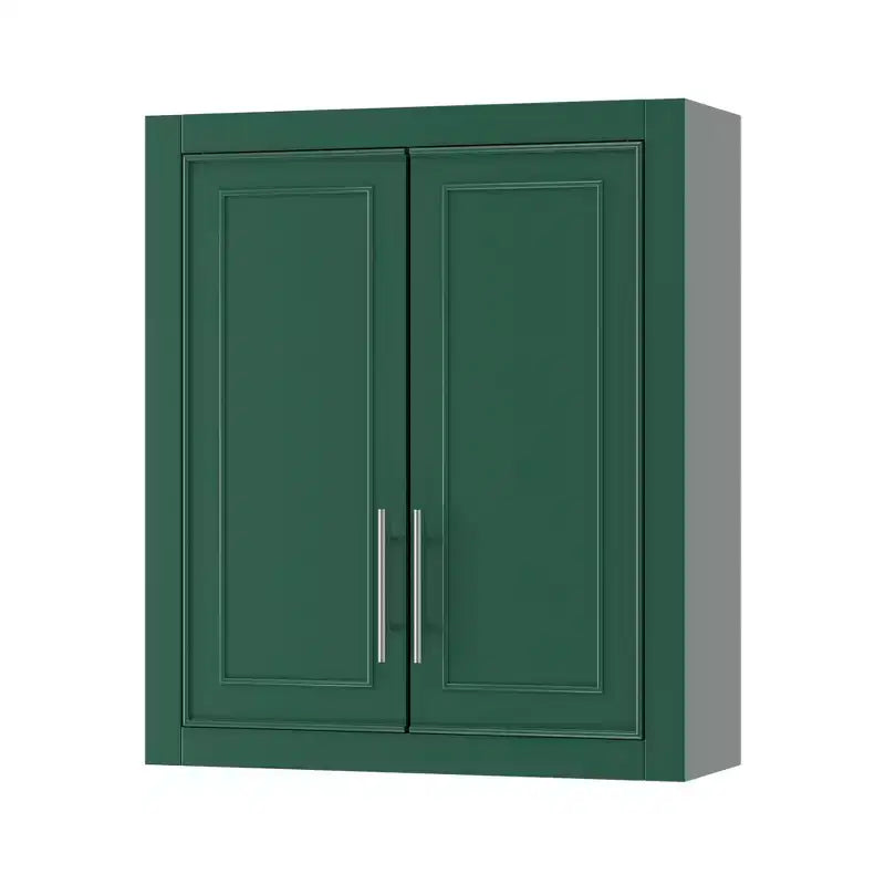 Wall Mounted Bathroom Cabinet Double Door Over Toilet Storage Cabinet with Adjustable Shelves Wall Organizer for Bathroom Kitchen Laundry Room Bedroom