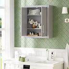 Wall Mounted Bathroom Cabinet Double Door Over Toilet Storage Cabinet with Adjustable Shelves Wall Organizer for Bathroom Kitchen Laundry Room Bedroom