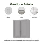 Wall Mounted Bathroom Cabinet Double Door Over Toilet Storage Cabinet with Adjustable Shelves Wall Organizer for Bathroom Kitchen Laundry Room Bedroom