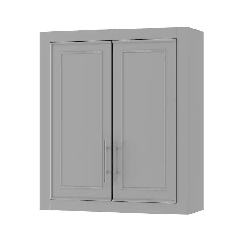 Wall Mounted Bathroom Cabinet Double Door Over Toilet Storage Cabinet with Adjustable Shelves Wall Organizer for Bathroom Kitchen Laundry Room Bedroom