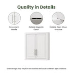 Wall Mounted Bathroom Cabinet Double Door Over Toilet Storage Cabinet with Adjustable Shelves Wall Organizer for Bathroom Kitchen Laundry Room Bedroom