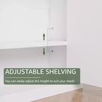 Wall Mounted Bathroom Cabinet Double Door Over Toilet Storage Cabinet with Adjustable Shelves Wall Organizer for Bathroom Kitchen Laundry Room Bedroom