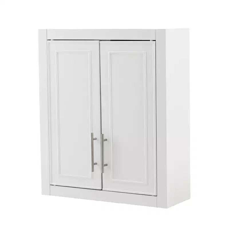 Wall Mounted Bathroom Cabinet Double Door Over Toilet Storage Cabinet with Adjustable Shelves Wall Organizer for Bathroom Kitchen Laundry Room Bedroom