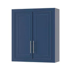 Wall Mounted Bathroom Cabinet Double Door Over Toilet Storage Cabinet with Adjustable Shelves Wall Organizer for Bathroom Kitchen Laundry Room Bedroom