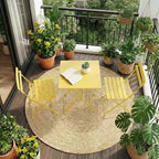 3-Piece Foldable Patio Bistro Set, Indoor/Outdoor Metal Table & 2 Folding Chairs, Compact Square Furniture for Balcony, Porch, Garden & Small Spaces