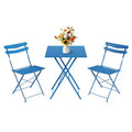 Space-Saving 3-Piece Patio Bistro Set  Collapsible Metal Table & 2 Chairs  No Assembly  Indoor/Outdoor Garden Furniture