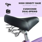 NAYSAYE 7-Speed Beach Cruiser Bike Steel Frame Alloy Wheels V-Brakes for Men Women Leisure, Purple,White, 67.8*42.51*28.74