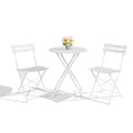 Space-Saving 3-Piece Steel Patio Bistro Set - Folding Table & 2 Chairs, Superior Frame, Weather Resistant, No Assembly, Portable for Garden, Balcony