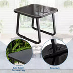 3-Piece Outdoor Table and Chairs Set, Patio Bistro Set, Rust-Resistant Metal Frame, Durable for Garden, Lawn, Yard, Balcony