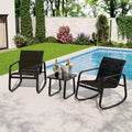 3-Piece Outdoor Table and Chairs Set, Patio Bistro Set, Rust-Resistant Metal Frame, Durable for Garden, Lawn, Yard, Balcony