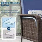 Modern Wicker Chair Set of 2, All-Weather Rattan Outdoor Furniture with Cushions, Minimalist Patio Conversation Bistro Set for Balcony & Deck Decor