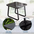 GustoWave 3-Piece Patio Bistro Set With Rocking Chairs, Textilene Mesh And Metal Frame