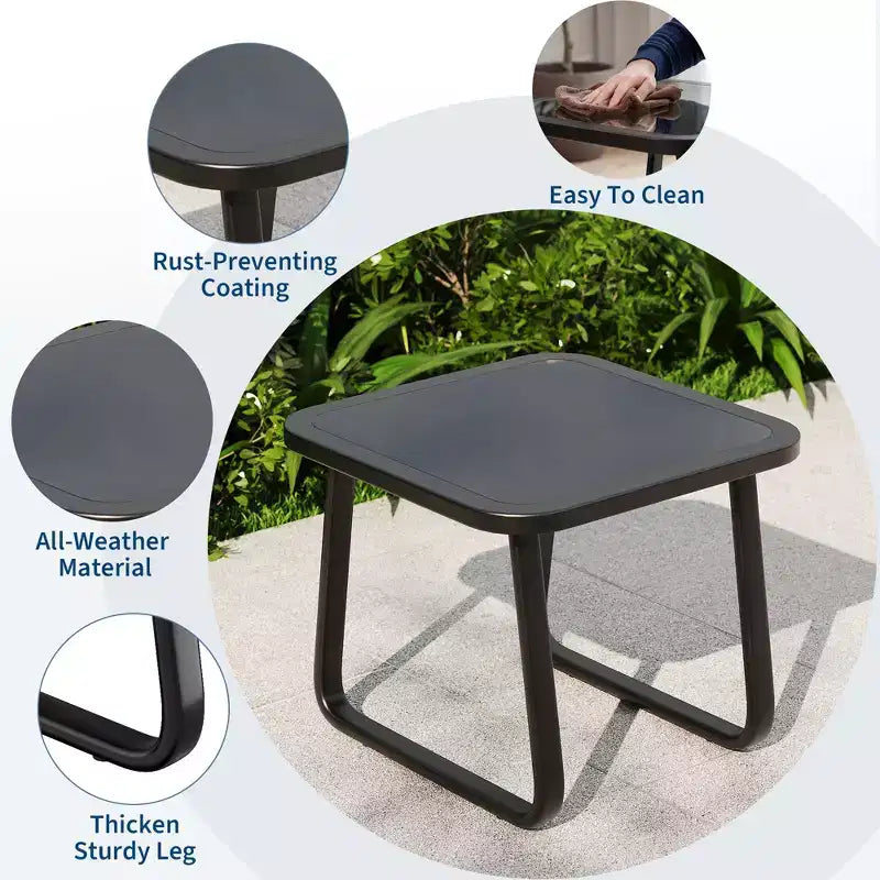 GustoWave 3-Piece Patio Bistro Set With Rocking Chairs, Textilene Mesh And Metal Frame