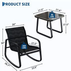 GustoWave 3-Piece Patio Bistro Set With Rocking Chairs, Textilene Mesh And Metal Frame