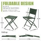 NAYSAYE Folding Patio Bistro Set Rust Resistant Steel Space Saving Outdoor Furniture for Garden Balcony, 18.1*18.1*19.5
