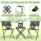 NAYSAYE Folding Patio Bistro Set Rust Resistant Steel Space Saving Outdoor Furniture for Garden Balcony, 18.1*18.1*19.5