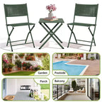 NAYSAYE Folding Patio Bistro Set Rust Resistant Steel Space Saving Outdoor Furniture for Garden Balcony, 18.1*18.1*19.5