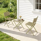 NAYSAYE Folding Patio Bistro Set Rust Resistant Steel Space Saving Outdoor Furniture for Garden Balcony, 18.1*18.1*19.5