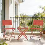NAYSAYE Folding Patio Bistro Set Rust Resistant Steel Space Saving Outdoor Furniture for Garden Balcony, 18.1*18.1*19.5