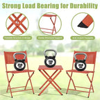 NAYSAYE Folding Patio Bistro Set Rust Resistant Steel Space Saving Outdoor Furniture for Garden Balcony, 18.1*18.1*19.5